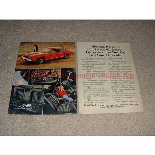 1973 Mercury Capri 2-page Car Ad - Outselling Cars!!