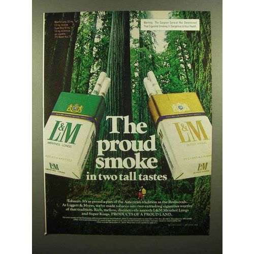 1976 L&M Cigarettes Ad - Two Tall Tastes