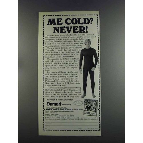 1982 Damart Underwear Ad - Me, Cold? Never!