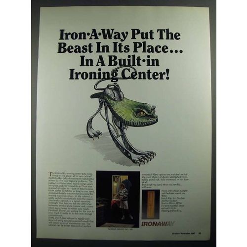 1987 Iron-a-Way Ironing Center Ad - Put the Beast In Its Place