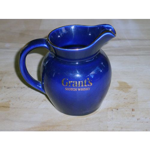 Small Grant's Scotch Whisky Blue & Gilt Water Jug