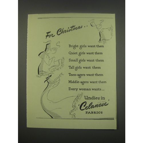 1949 Celanese Undies Ad - For Christmas