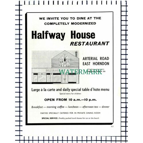 (7666) Halfway House Restaurant East Horndon Essex Frank Bolton - 1966 Cutting