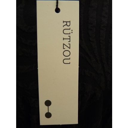 Rutzou Black Deep Plunge Neck Silk Dress Size 34 BNWT FREE UK P&P