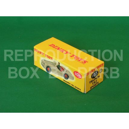 Dinky #105 Triumph TR 2 Sports (yellow) - Reproduction Box by DRRB