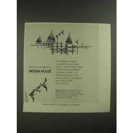 1974 Artisan House Waterfront Sculpture by C. Jere Advertisement