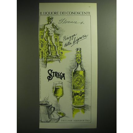 1974 Strega Liqueur Advertisement - Florence Piazza della Signoria