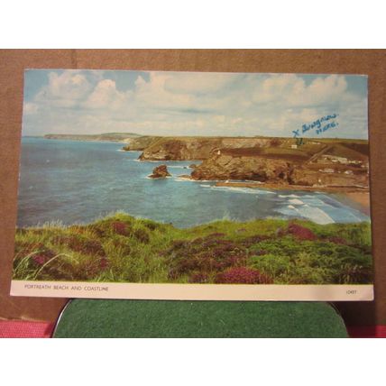 PORTREATH BEACH, CORNWALL.. used vintage postcard by Jarrold 1964 pm =
