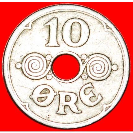Ⰶ SPIRALS (1924-1947): DENMARK ★10 ORE 1929! CHRISTIAN X★LOW START★NO RESERVE