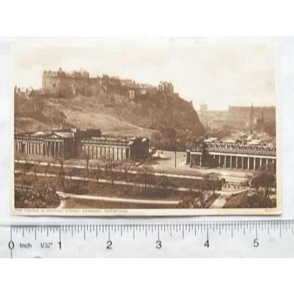 vintage Postcard Edinburgh, The Castle & Princes St Gardens