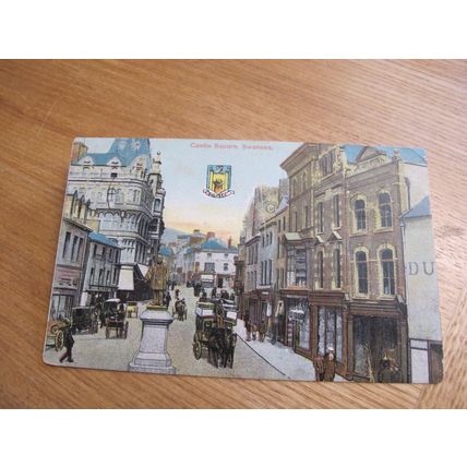 1909 fr Postcard -Castle Square scene, Swansea -Glamorgan, South Wales