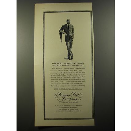 1954 Rogers Peet Company Sport Jackets and Slacks Advertisement