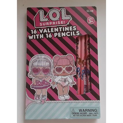 Huge Lot 64 Valentine Cards LOL Frozen ll Scented Eraser + 48 Pencils + Art LOOK