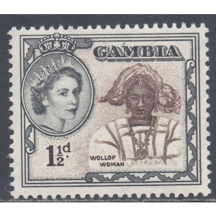 Gambia Scott 155 - SG173, 1953 Elizabeth II 1.1/2d MH*