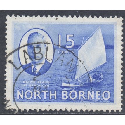 North Borneo Scott 251 - SG363, 1950 George VI 15c used