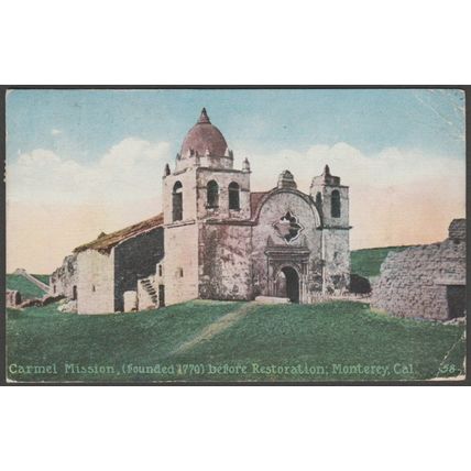 Carmel Mission, Monterey, California, 1919 - Edward H Mitchell Postcard