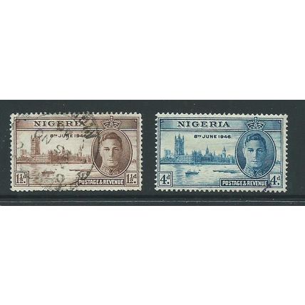nigeria stamp 1946 victory set used sg60 sg 61 sg 60