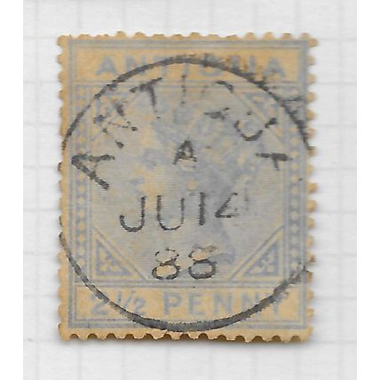 ANTIGUA 1887 QV 2.5d ULTRAMARINE WMK CA USED SG27 27 SG FINE CDS STRIKE toned