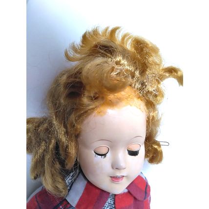 Creepy? Halloween Girl Doll/White Dress With Red Coat Eyes Open/Close Needs TLC