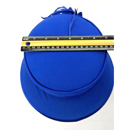 Vintage Milano Paris Derby Blue Embroidered Floral Beaded Feather Cocktail Hat