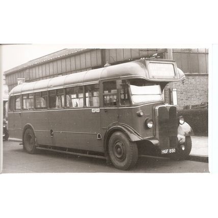 Black & White Photograph of London Transport - HGF 850