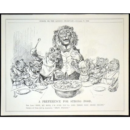 A PREFERENCE FOR STRONG FOOD 1923 John Bernard Partridge PUNCH CARTOON PAGE