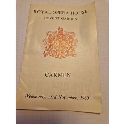 Vintage 1960 Carmen Programme from Covent Garden
