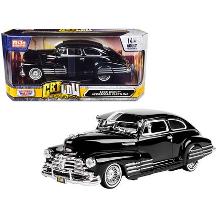 1948 Chevrolet Aerosedan Fleetside Lowrider Black "Get Low" Series 1/24 Dieca...
