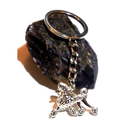 POODLE DOG KEY RING WITH KEY CHAIN & VELVET GIFT BAG