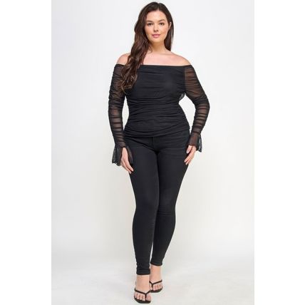 Ots Ruched Mesh Top