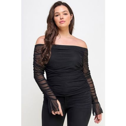 Ots Ruched Mesh Top
