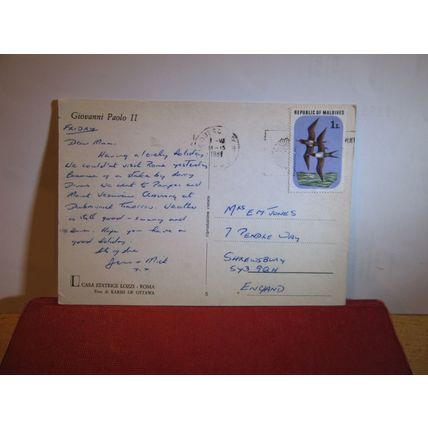 POPE JOHN PAUL II, VATICAN CITY. used postcard 1981 pm =