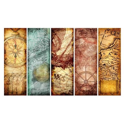 Vintage Map Bookmarks Book Markers Gift For Reader (X4)