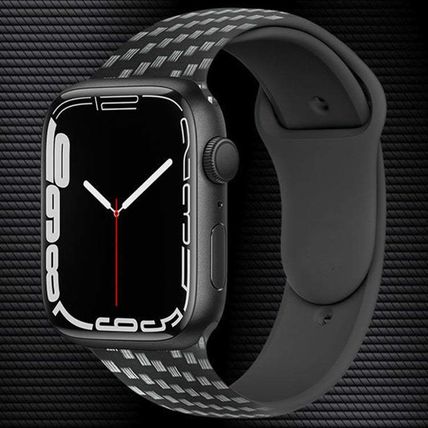 Carbon Fibre Silicone Strap, For Apple Watch Ultra 49mm / Series 8&745mm / SE 2&