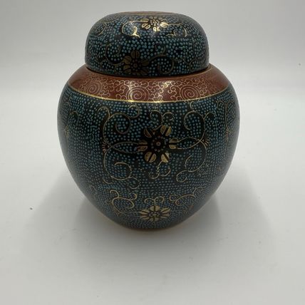 Antique (1890-1920) Asian Satsuma Ware Stamped Handmade Japan Pottery Ginger Jar