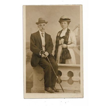 Studio Portrait Photo, Social History, Stratford Postmark, London, RP Postcard