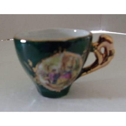 My Treasure Collectible Genuine Porcelain Miniature Demitasse Teacup and Saucer
