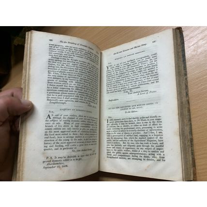 RARE* 1809 "THE AGRICULTURAL MAGAZINE" JANUARY TO JUNE 1809 ANTIQUE BOOK (T4)