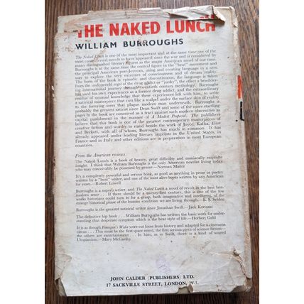 WILLIAM BURROUGHS The Naked Lunch UK 3rd edition hardback rare book 1965 DJ