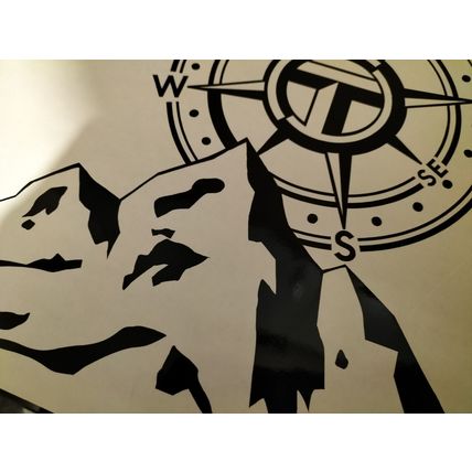 2 x Talbot Express T Logo Decal, Sticker over a Mountain, Large 21in x 10in