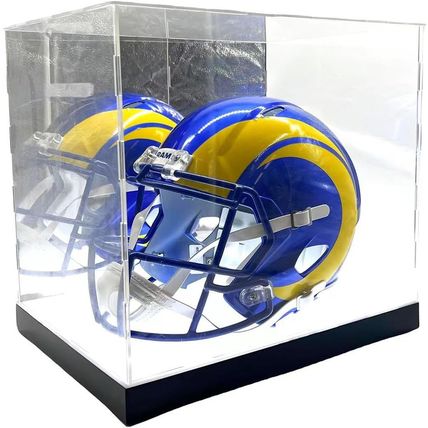 LED Lights Full Size Football Helmet Sneaker Mirror Memorabilia Storage Box Acry