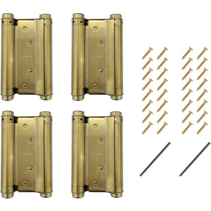 4Pcs 2 Pairs 5" Double Action Spring Hinge Stainless Steel Cafe Saloon Door Swin