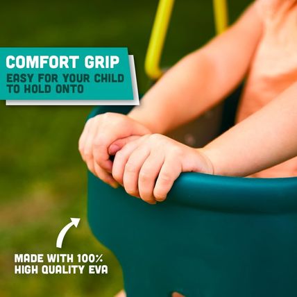 Premium High Back Full Bucket Toddler Swing Seat with Finger Grip, Plastic Coate