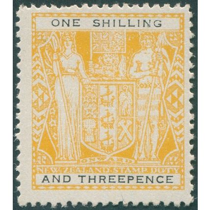 New Zealand 1955 1s.3d. yellow & black Wmk inverted Postal Fiscal SGF192 MNH