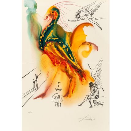 Salvador Dalí (1904-1989). Le grand pavon, 1996 Poster Canvas Movie Film Print A