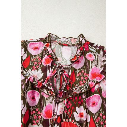 Gold Metallic Tied Front Babydoll Blouse