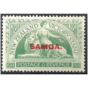 Samoa 1920 SG143 1/2d Green Victory Mounted Mint ..