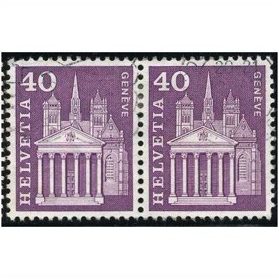 1960 Michel 703y - fine used (o) - pair - phosphor