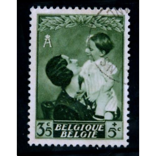 BELGIUM 1937 SG 789 35c - 5c QUEEN ASTRID GREEN FINE USED #