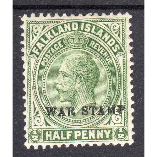 Falkland Islands 1920 Sg70c Dull yellowish green thick paper mounted mint (G172)